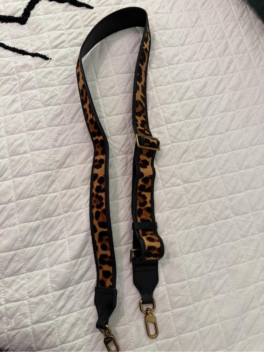 J Crew Leopard Hair and Leather Crossbody strap gold/bronze hardware